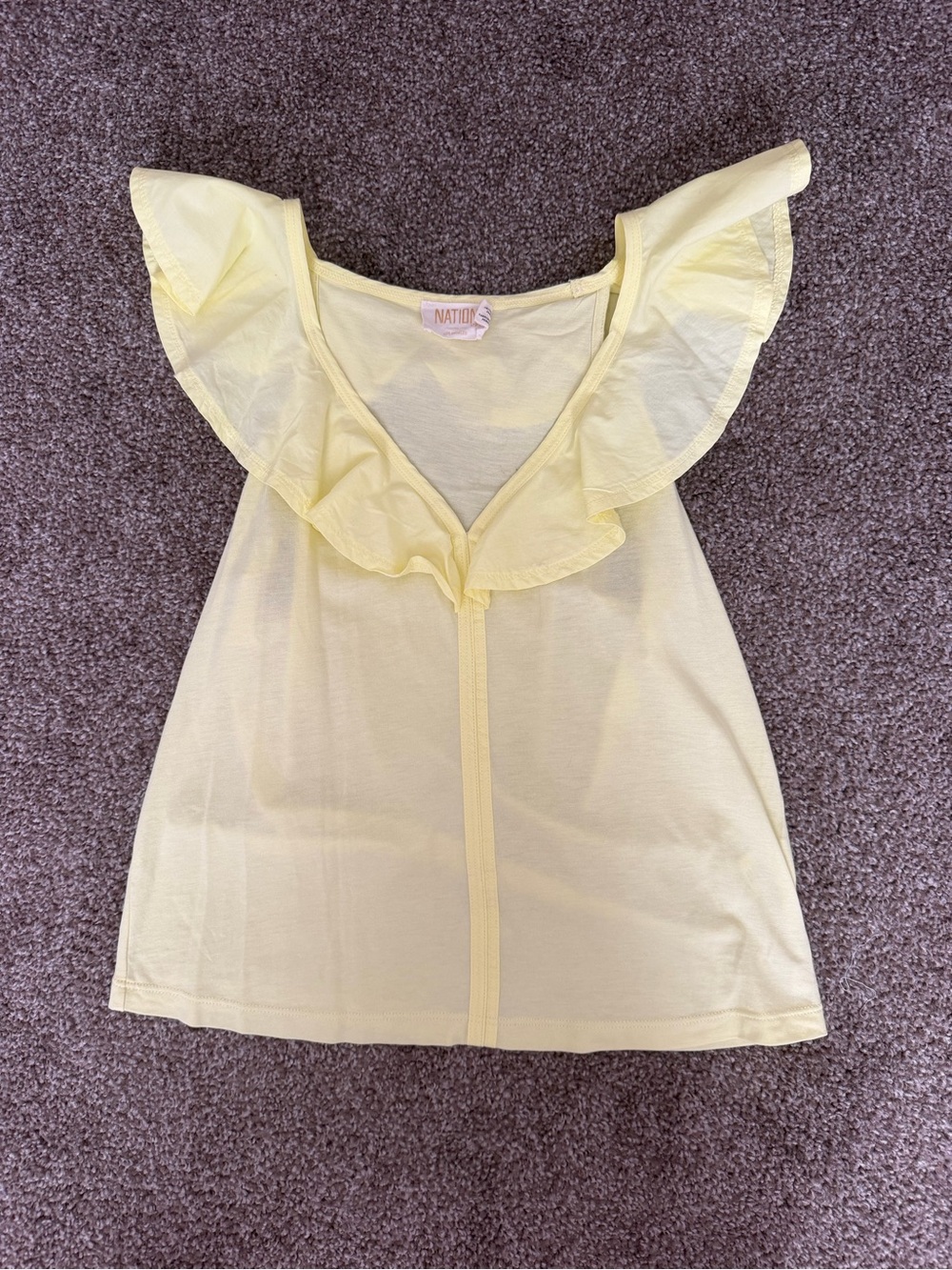 Nation LTD Pale Yellow Ruffle V-Neck Camisole - Picture 2 of 8